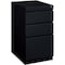 Lorell Mobile 3-Drawer File Cabinet with Full-Width Pull, 15" x 20" x 27.8", Black LLR49521 - alternate 1